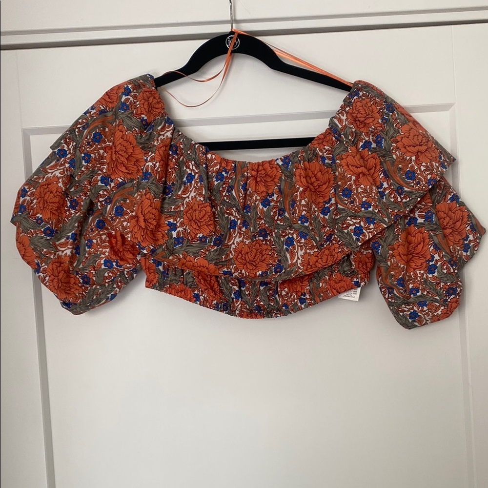 Zara Floral Off-Shoulder Top